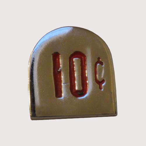 Mills Coin Denomination Button 10 Cent